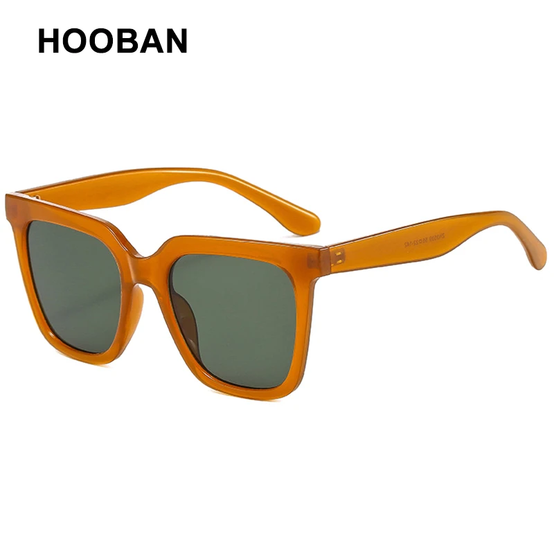 Kacamata hitam kotak besar modis pria wanita, kacamata hitam mata kucing ukuran besar klasik UV400 untuk wanita