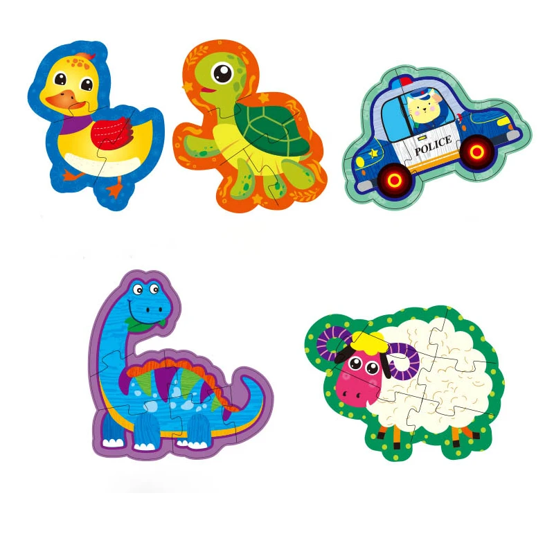 Children's wooden large matching cartoon puzzle puzzle animal / traffic Cognition early education card puzzle game children's gi