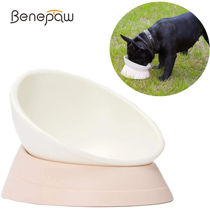 Benepaw Antislip Raised Dog Bowl With Stand Safe Adjustable Tilted Durbale Pet Feeder Food Detachable Puppy Feeding Bulldog