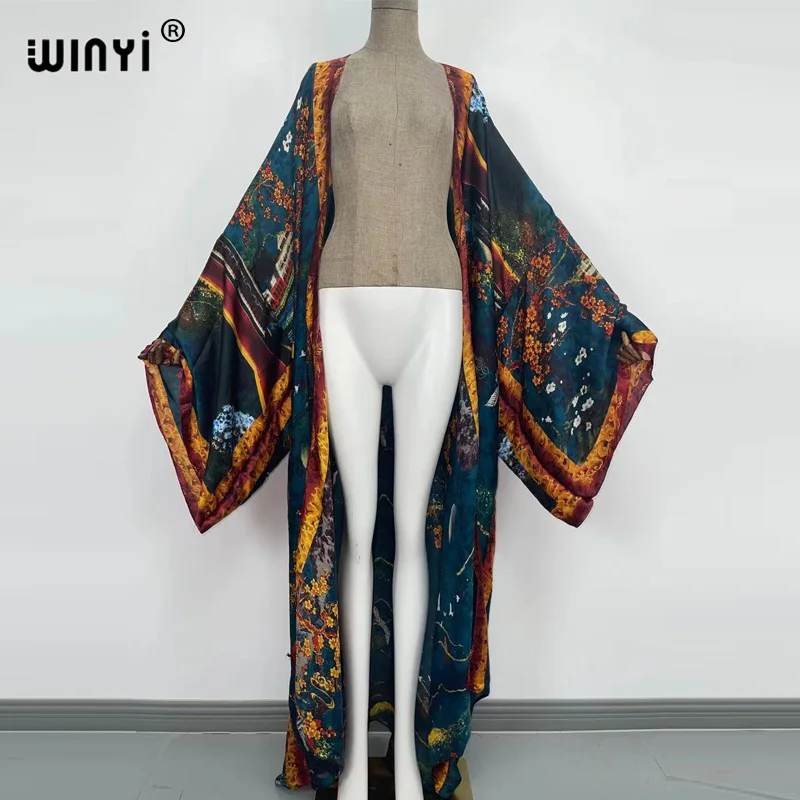 Urope phocho beach wear bikini sweet lady boho Cardigan stitch Cocktail sexky Boho Maxi Holiday Batwing Sleeve KIMONO mujer