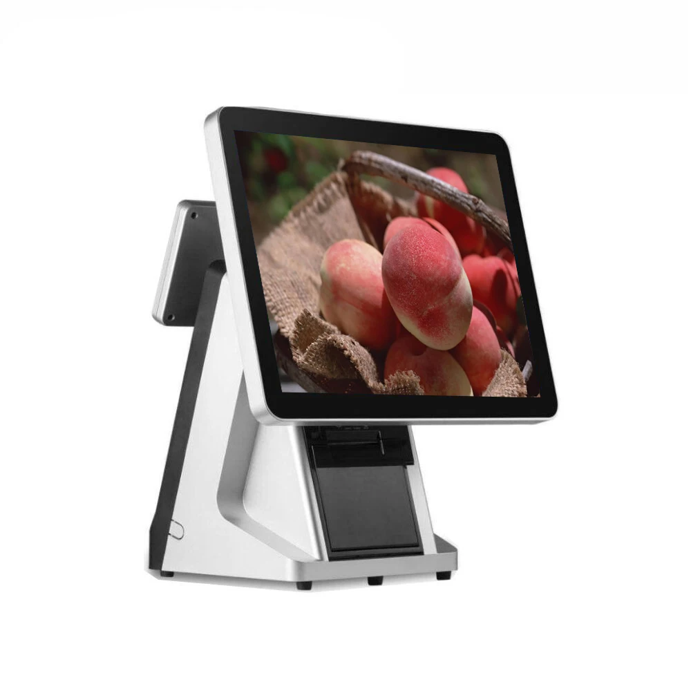 

Pos System 15" LED LCD Touch Screen pos terminal pos all in one with 58mm printer VFD