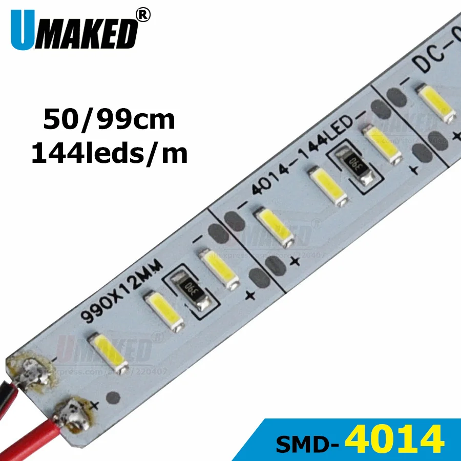 10/30/50pcs 50CM 4014SMD 144leds/m LED Hard Rigid Strip High Brightness DC12V LED Bar Light For Kitchen Under Cabinet Showcase