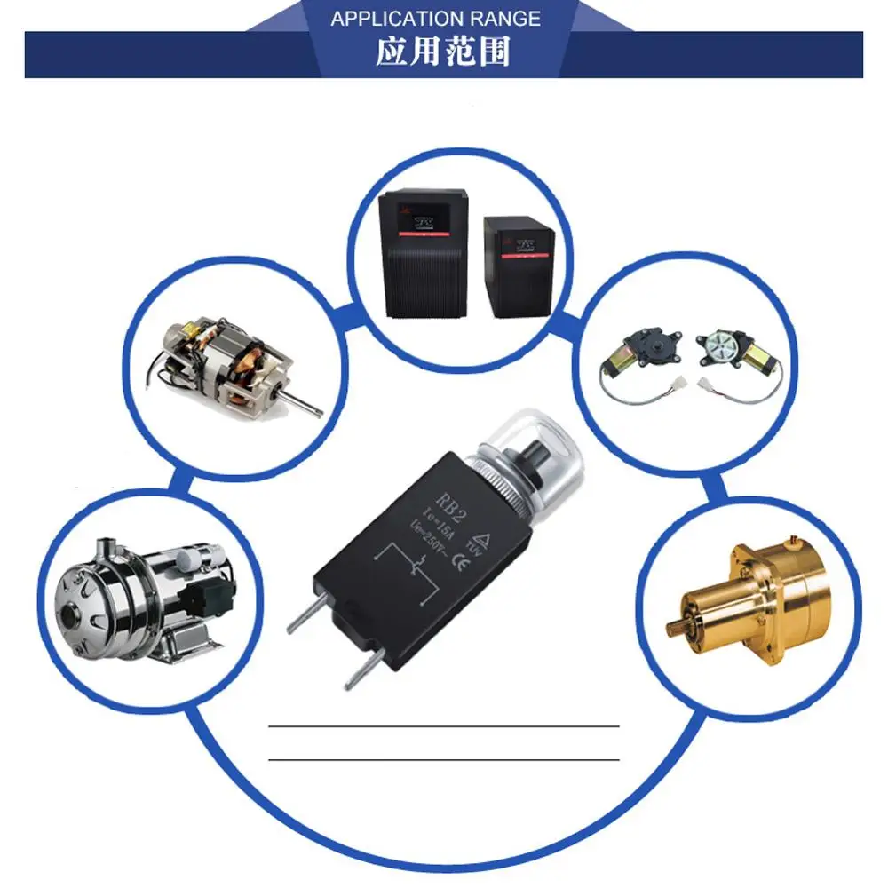 RB2 2.5/8/10/12/13/14/15/16A Circuit Breaker Thermal Protection Switch Device Overload Protector Switches for Motor Transformer