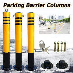 Warning Column Road Pile with Lock Car No Parking Barrier Pole Block Bollard Post Anti-Collision Roadblock Anti Parking Blocker