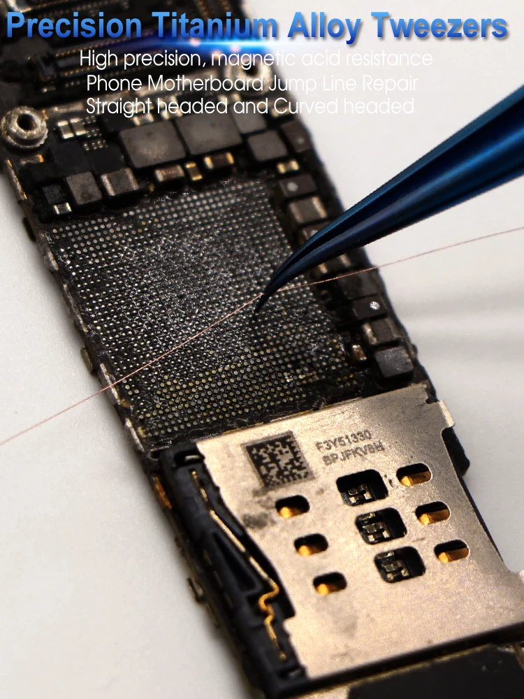 Pincety ze stopu tytanu profesjonalna naprawa precyzyjne pincety linii papilarnych dla iPhone naprawa PCB Board drut miedziany — zdjęcie 2