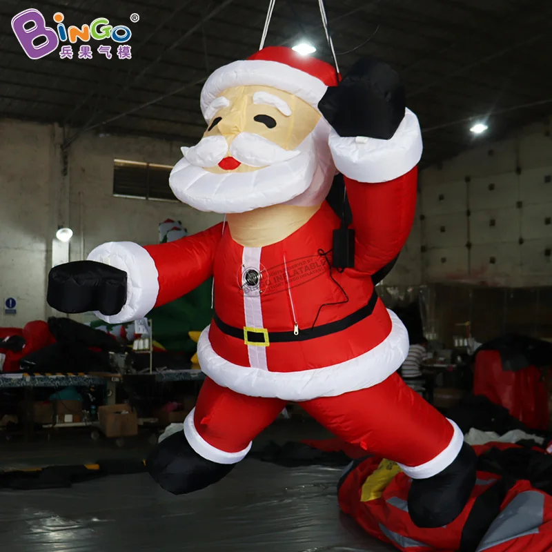 Inflatable Toys 3mH Inflatable Climbing Santa Claus With Black Sack Inflatable Xman For Christmas Event Decoration-Toys