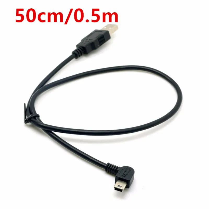 USB 2.0 męski na Mini USB B typ 5pin 90 stopni w górę i w dół oraz lewy i prostopadły męski kabel danych 0.25m/0.5m/1.8m/5m 20cm 50cm 6FT