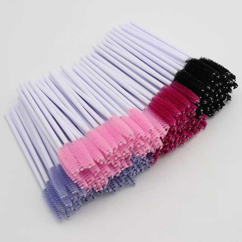 

50Pcs White Wands Brush Disposable Eyelash Mascara Brush Eyebrow Brush Cosmetics Shop Makeup Artist Tools Eye Makeup Brush