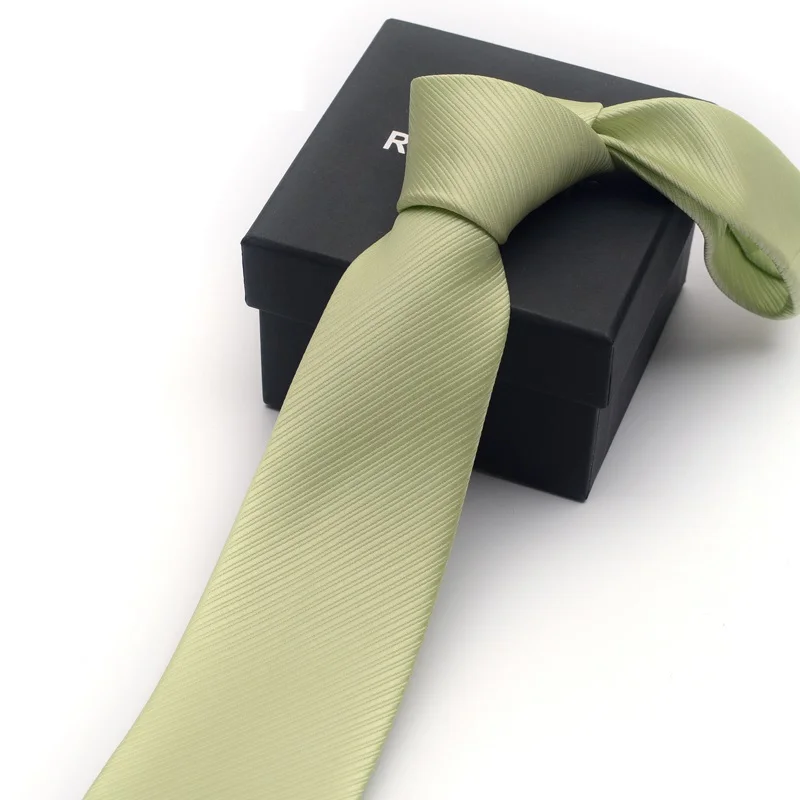 Corbata Formal verde claro de 8cm para boda, corbatas de fiesta de aniversario con caja de regalo, alta calidad, 2022