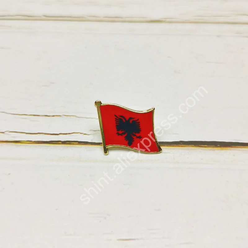 Albania  National Flag Embroidery Patches Badge Shield And Square Shape Pin One Set On The Cloth Armband   Backpack  Decoration