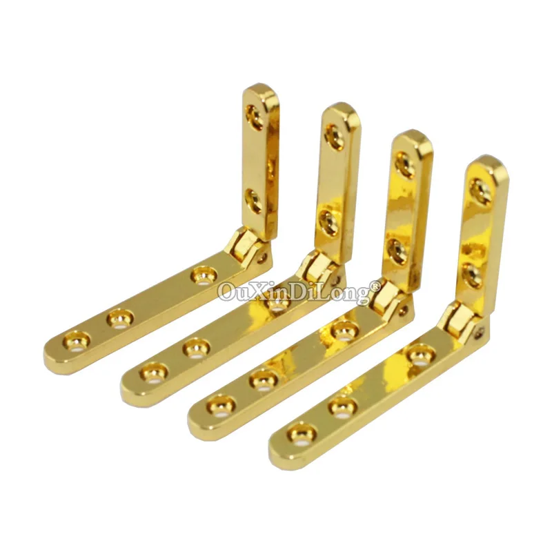 200PCS Golden/Silver 30*37mm*90Degree Hinges Wooden Box Hinge Zinc alloy Plating Jewelry Box Hinges Accessories with Screw GF312