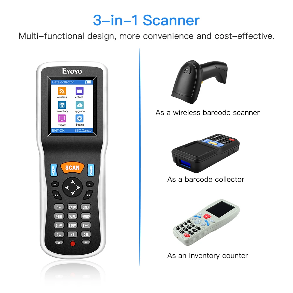 Eyoyo PDT6000 Bar Code Scanning Instrument Handheld Inventory Data Terminal Collector Barcode Scanner PDT 1D with USB Port