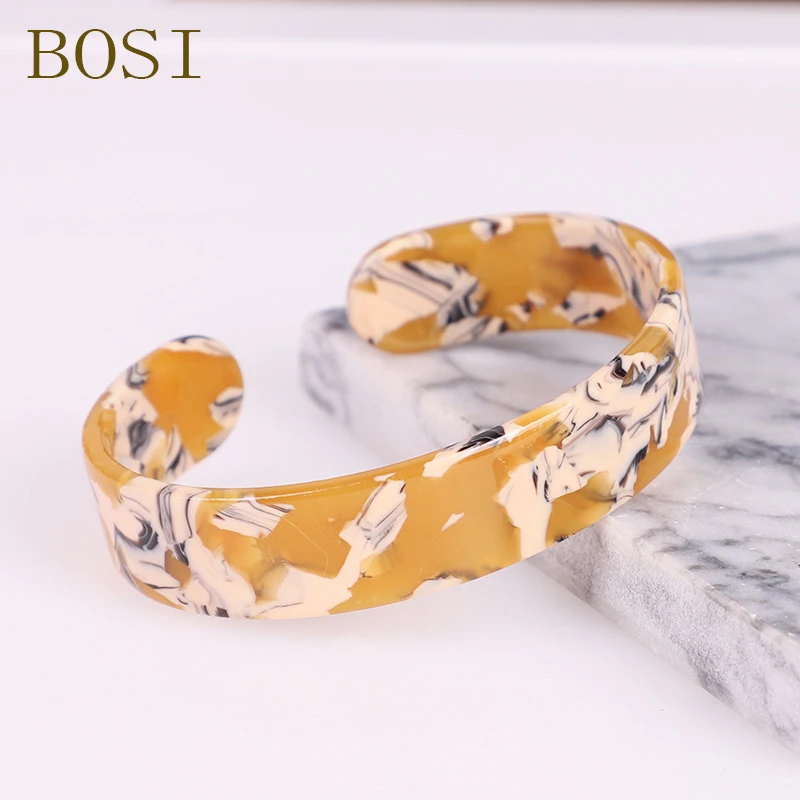 ZA Leopard Print Resin Bracelets Colorful Bangle For Women Bohemian Resin Cuff Bracelet Fashion Acrylic Wedding Elegant Jewelry