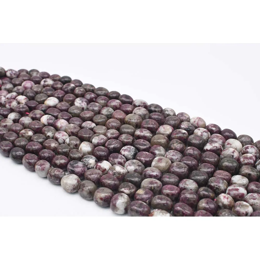 

12x16mm-13x18mm AA Natural Smooth tourmaline irregular Oval Stone Beads For DIY necklace bracelet jewelry make 15 "free delivery