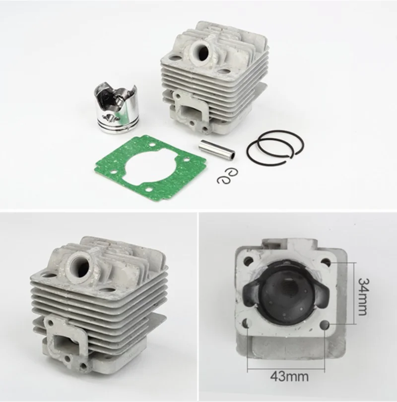 Imagem -05 - Junta de Anel de Pistão de Cilindro 26cc 34 mm para Peças Universais de Cortador de Grama Tl26 Cg260 Zenoah Bc260