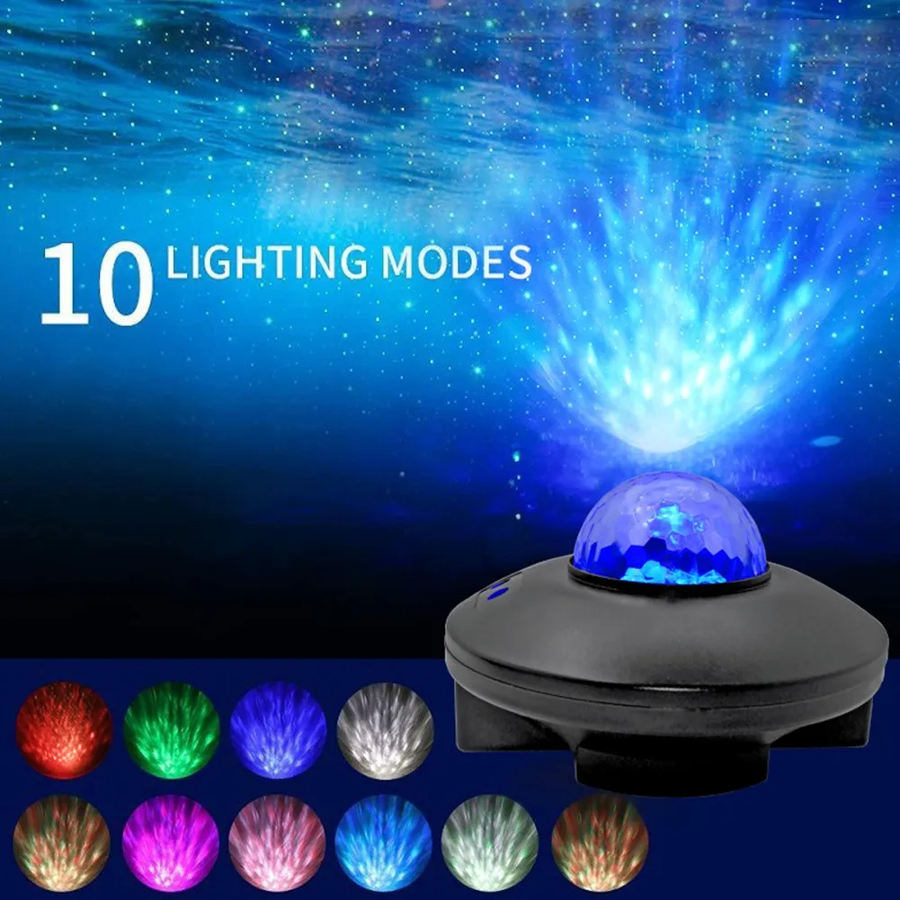 Colorful Starry Sky Projector Lamp Blueteeth Voice Control Music Player Ocean Waving  Romantic Projection Lamp LED Night Light