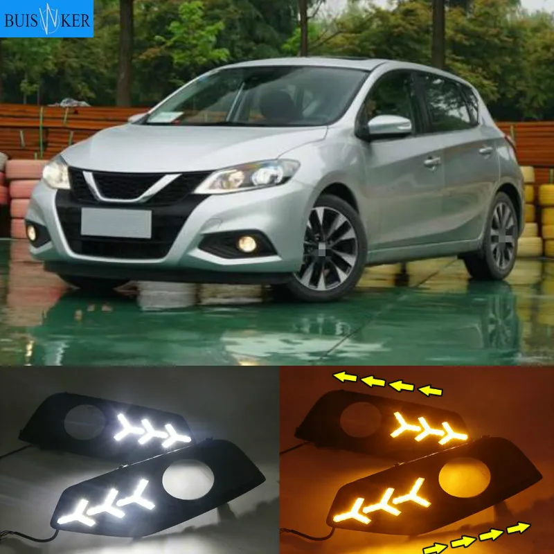 

1 Pair For Nissan Tiida 2016-2019 of 12V Car Auto LED Daytime Running Light Lamp DRL Fog Lamp