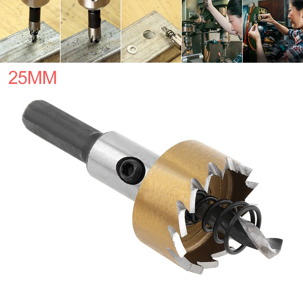 High Speed Steel Wood Cutter HSS Drill Bit Drilling Hole Cut Tool with 25mm for Installing Locks Door Metal DrillingKnobs