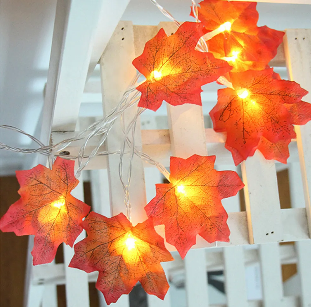 

Maple Leaves LED String 3M 20 Led Battery Powered Autumn Plants Garland Fence Party Lights Outdoor Home Stair Railing Decoration