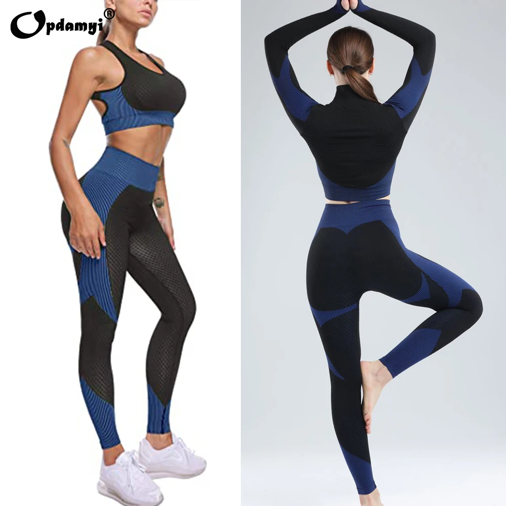 2020 Yoga Sets Fitness Sports Set Clothing for women Running Gym Tight Leggings High Waist Pants Seamless Bra Top Workout Suits