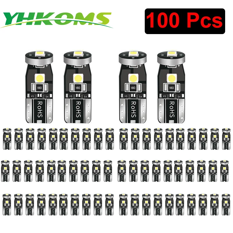 YHKOMS Led Canbus W5W Led Bulbs 168 194 6000K White Signal Lamp Dome Reading License Plate Light Car Interior Lights Auto 12V