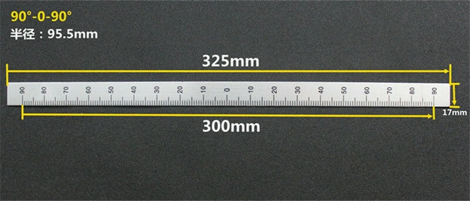 2pc di Fresatura Macchina 90-0-90 Bilancia Righello Attaccare Alluminio Arc Bilancia Angolo di Righello