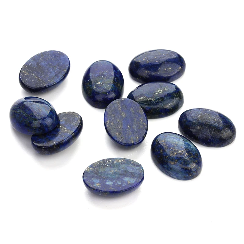 Wholesale Natural Gem Stone Lapis Lazuli Oval Cabochon Cameo CAB Fit 10x14mm/13x18mm/18x25mm DIY Jewelry Making 10pcs/lot F5003