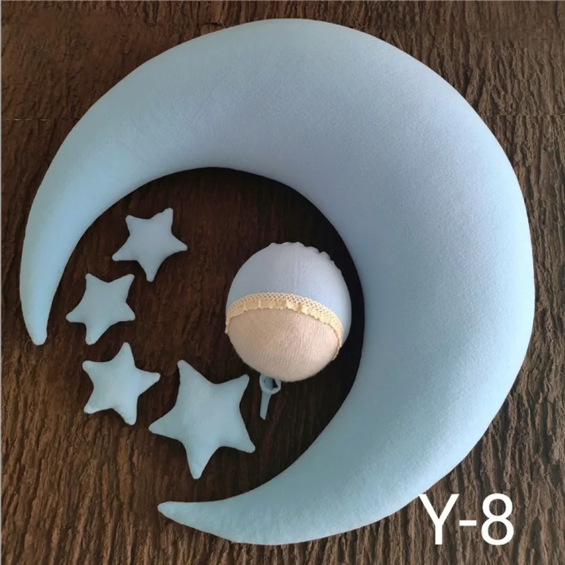 

6pcs/set Moon Pillow Newborn Photography Prop Baby Posing Pillow Star Hat Set Infant Photo Positioner for Studio Photo