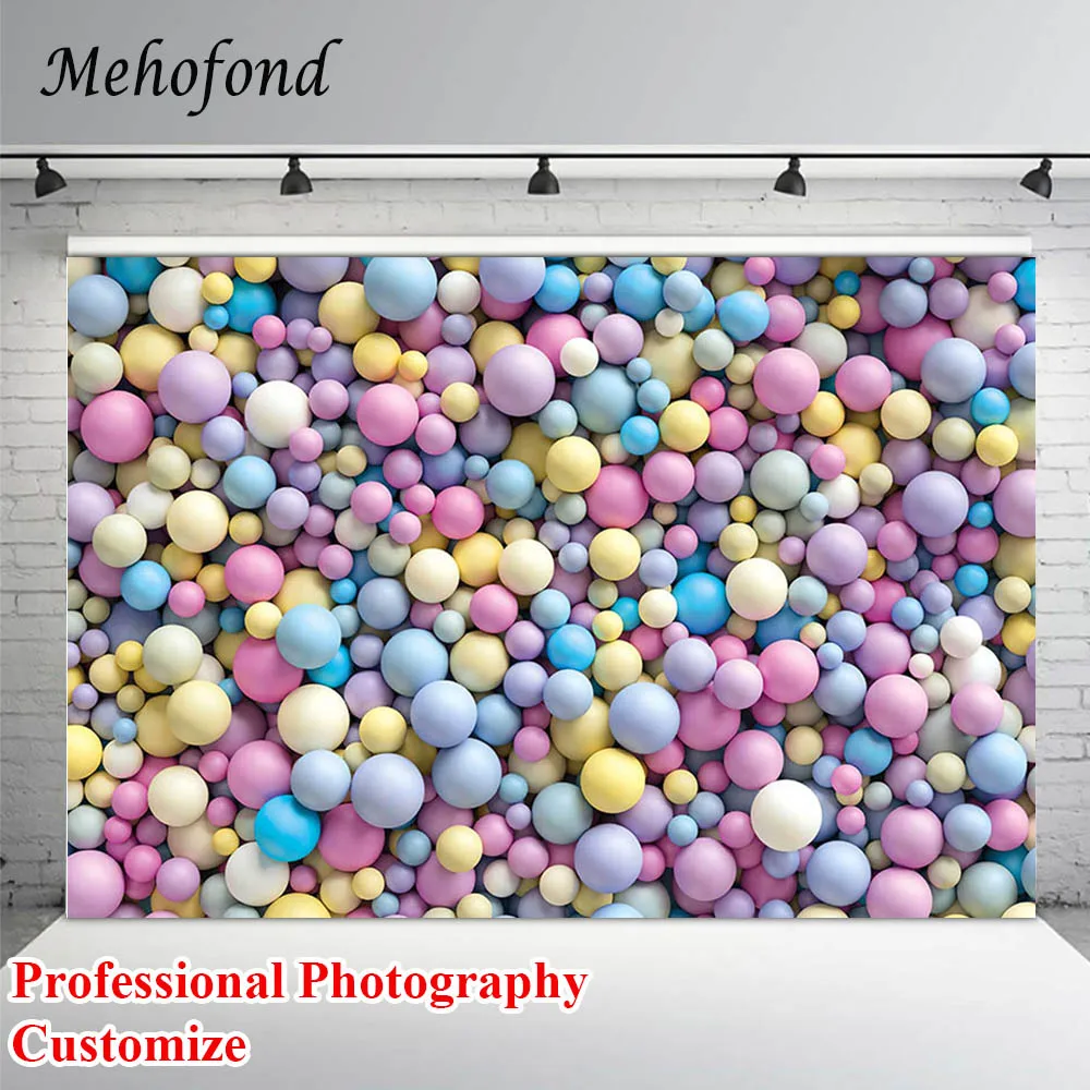 

Mehofond Colorful Ball Background For Photography Newborn Baby Cake Smash Birthday Portrait Backdrop Photo Studio Photozone Prop