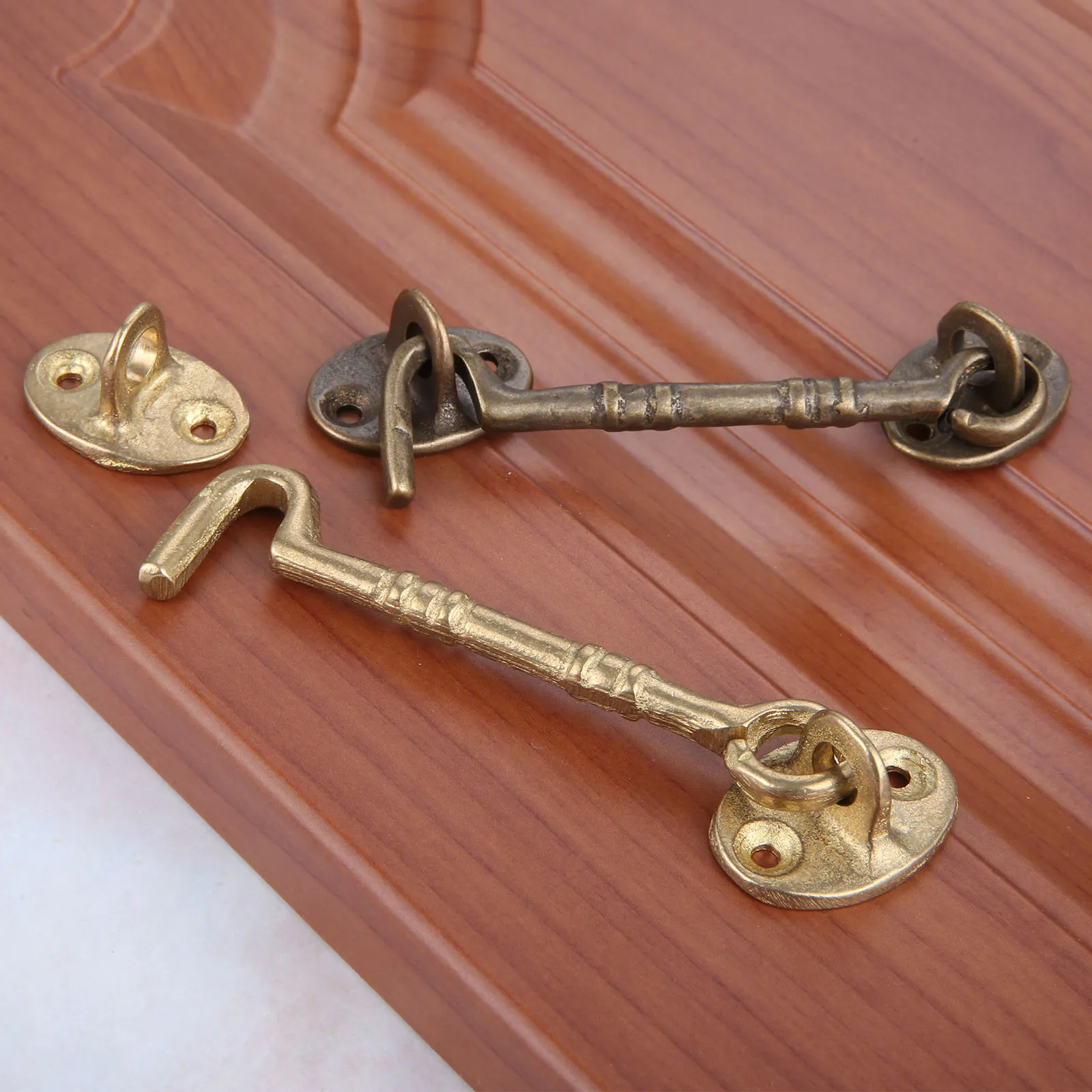 1Pc 110mm Antique Bronze/Brass Chinese Style Doors Windows Wind Hook Buckle Hasp Copper Furniture Window Latches Cabinet Latches