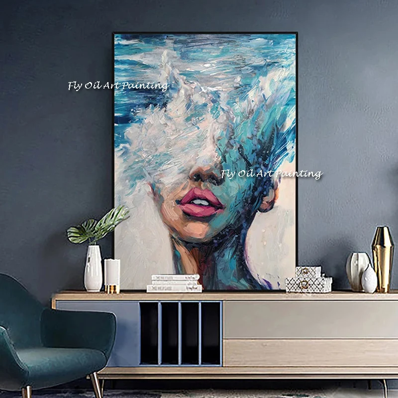 Figure Art Woman Oil Painting on Canvas Cuadros100% Hand Painted Canvas Paintings Wall Art Picture for Living Room