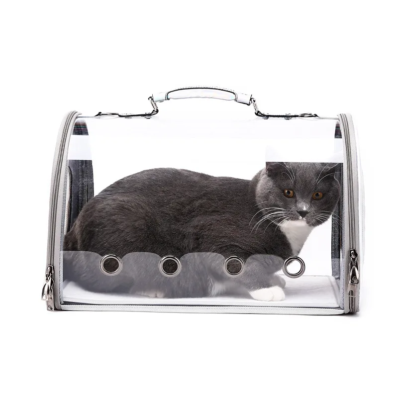 New porous breathable pet bag Transparent Portable Cat Dog Carrier Bag Foldable PET Travel Outdoor Backpack Puppy Carrying BAG