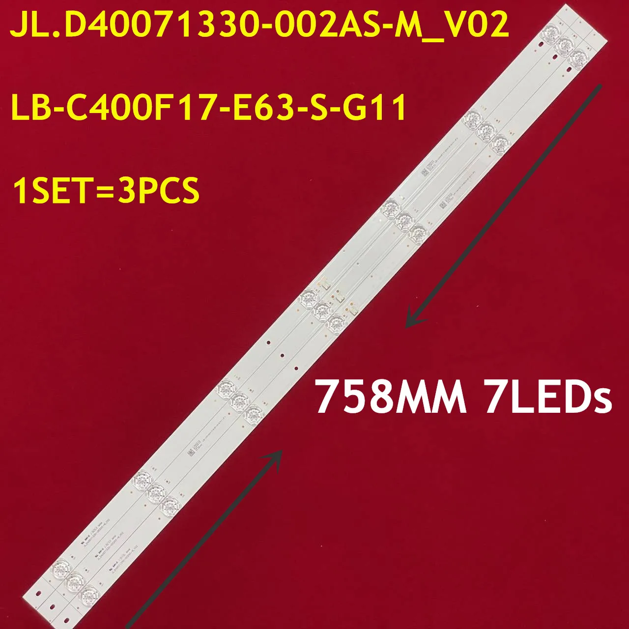 New 5set LED Backlight Strip for BBK 40LEM-1051 CRH-ZG40E6000S1303007037AS FLTV-40C100T, FLTV-40C110T UHD-40E6000 C400F17-E63-S