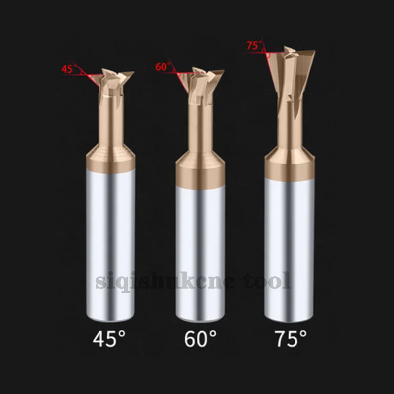 Carbide Dovetail Milling Cutter Tungsten Steel Machining Tool for Metal CNC Tool Dovetail Face Cutter 45 60 75 Degree 3mm-20mm