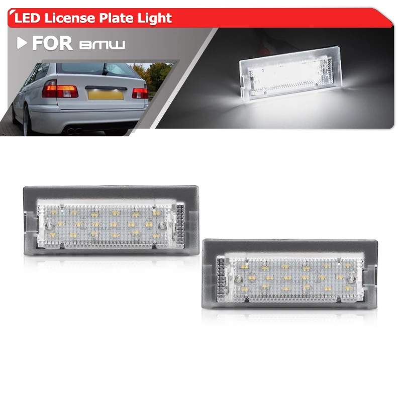 2x Fits For BMW 5 Series E39 5D Wagon 1996 1997 1998 1999 2000 2001 2002 SMD Canbus Led License Plate Lights Auto Tag Lamps