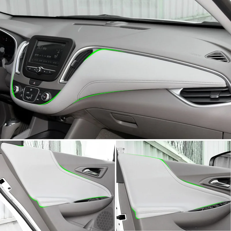 For Chevrolet Malibu XL 2016 2017 2018 Car Door Armrest Panels / Center Control Dashboard Panel Microfiber Leather Cover Trim