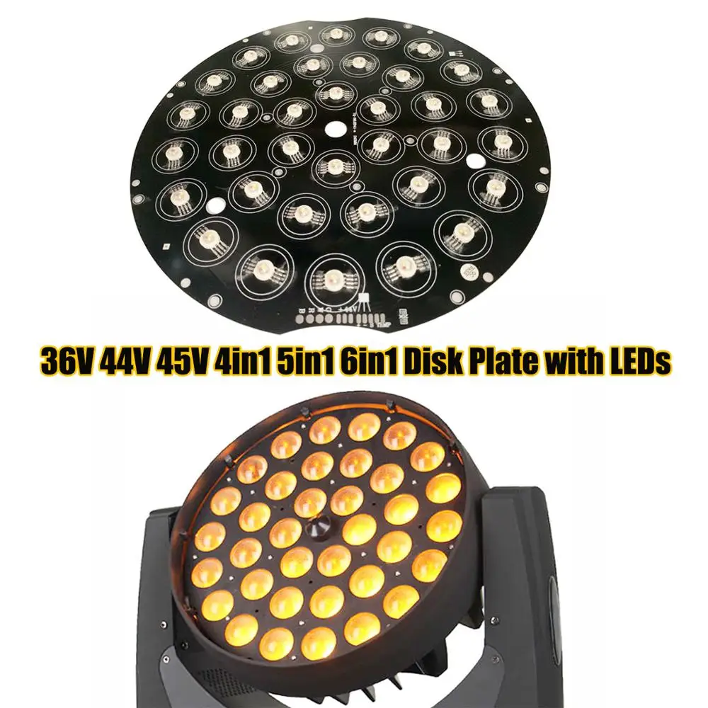 36x10w 36x12w 36x18w LED Moving Head Light 36 LEDs with Disk Plate RGBW RGBWA RGBWA UV Embed LED Plate Assembly Replacement