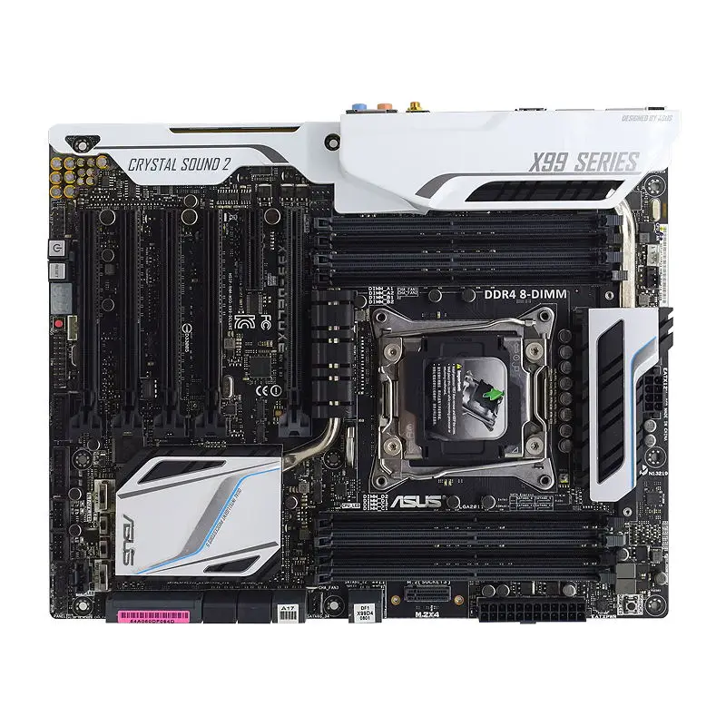 ASUS X99-DELUXE Motherboard LGA 2011 v3 Support Xeon E5 2650 v3 CPU Four-Channel DDR4 64GB M.2 10×SATA III 5×PCI-E X16 ATX