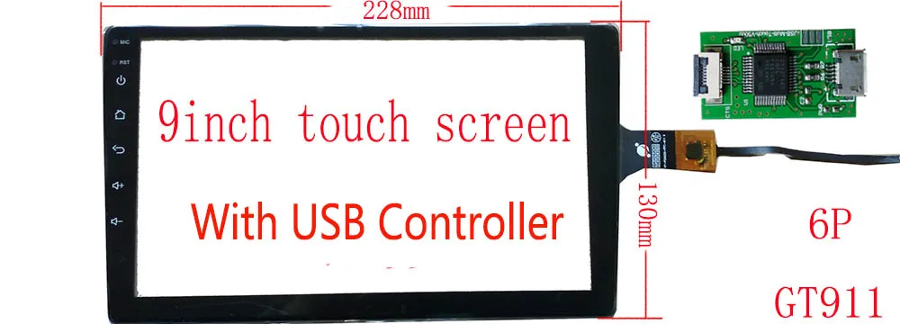 9 10.1 10.2 inch Carpc DIY 2.5D USB Touch Panel screen sensor Digitizer Touch Support  Win7 8 10 With Frame