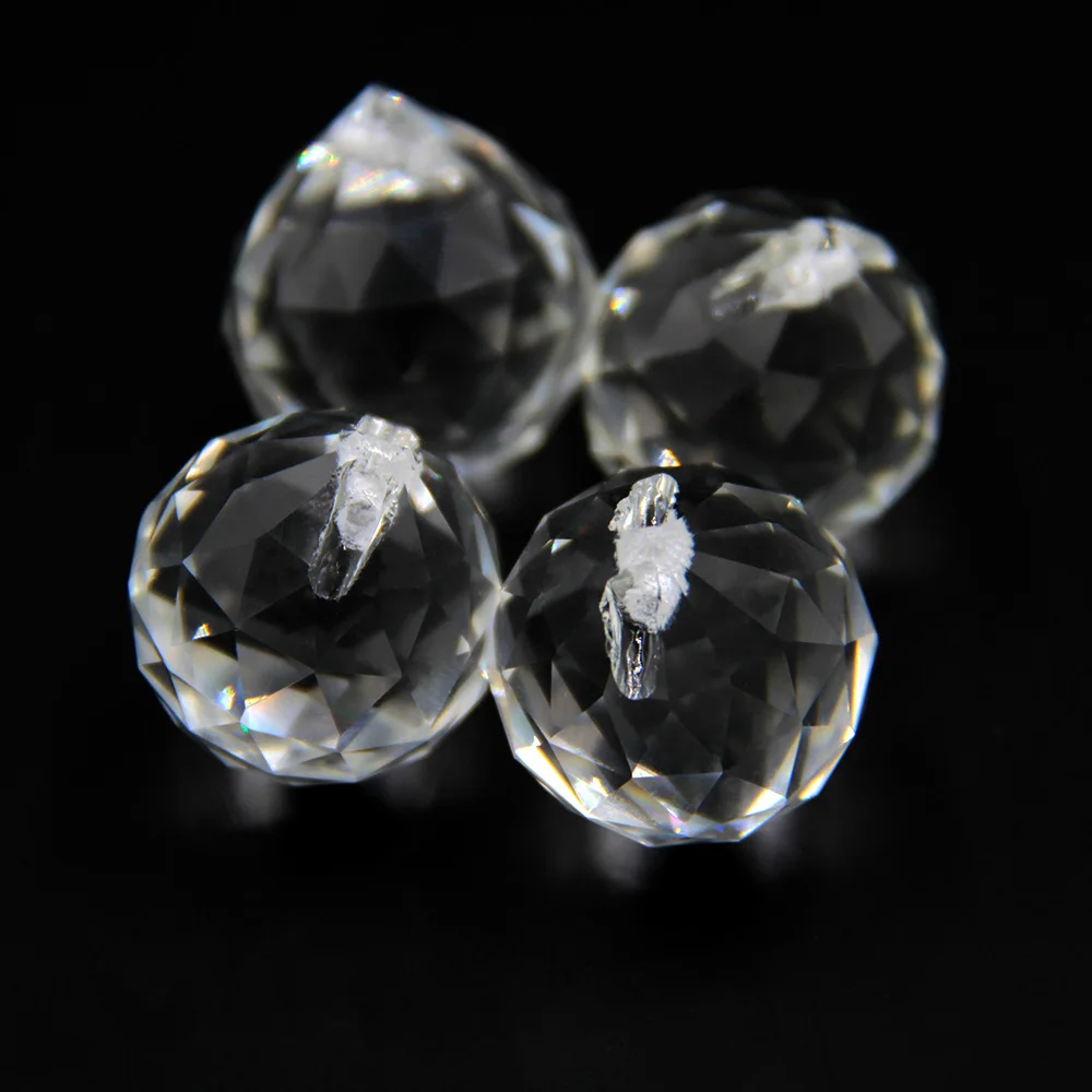 15mm/20mm/30mm/40mm szklany biały kryształowy żyrandol fasetowana kula do żyrandoli części oświetleniowe dekoracje ślubne w domu