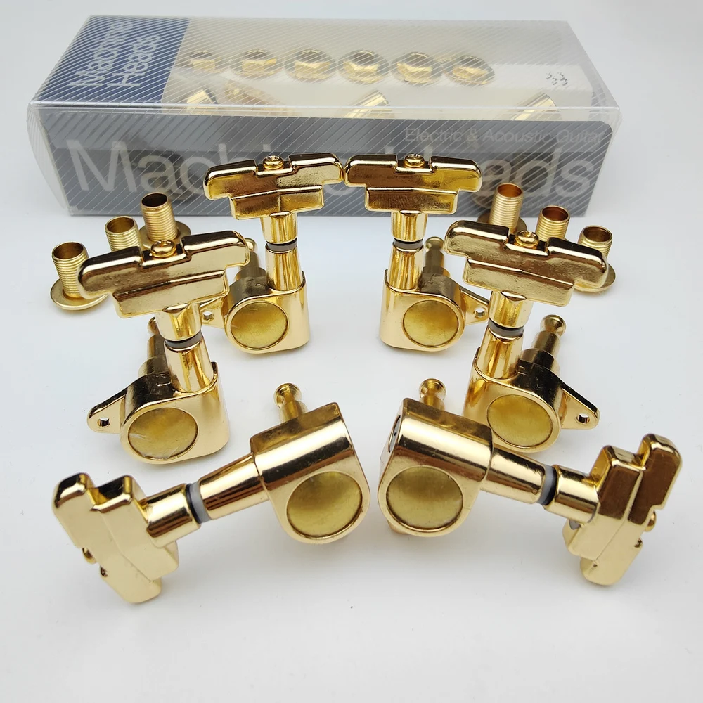 New KAYNES J-109 3R+3L Gold Electric Guitar Machine Heads Tuners Art Deco Rotomatic Imperial Style Head Guitar Tuning Pegs