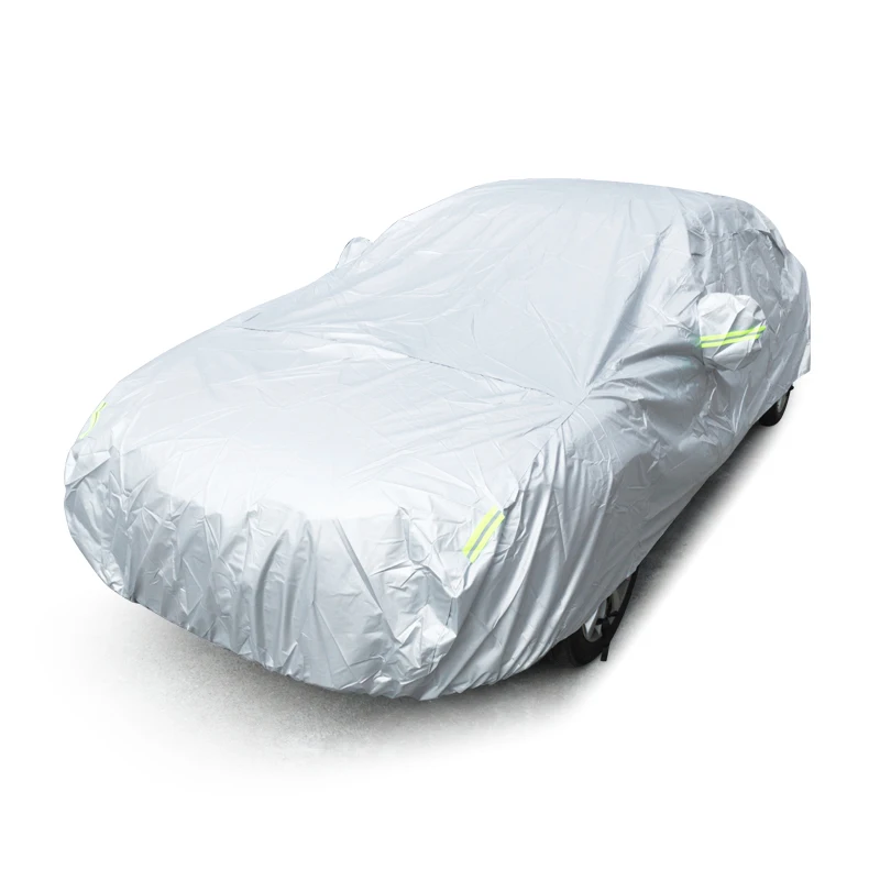 Universal Full Car Covers Size S-XXL Snow Ice Dust Sun UV Shade Cover Foldable Light Silver Auto Car Outdoor Protector Cover