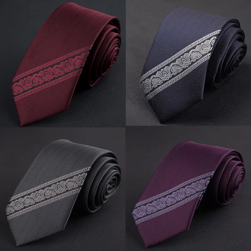 

NEW Necktie Men's Positioning Embroidered Korean Wedding Groom British Narrow Necktie 6CM Microfiber 2400 PINS Business Wedding