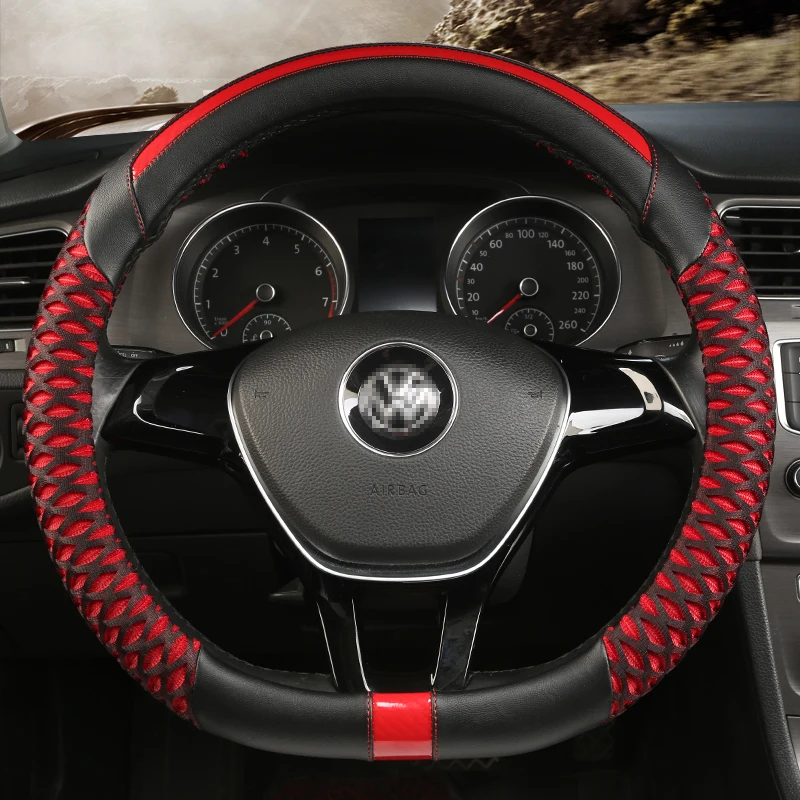 Car Steering Wheel Cover D Shape For VW GOLF 7 2015 POLO JATTA Passat Tiguan For Nissan Qashqai J11 X-trail T32 2015- 2017 2018