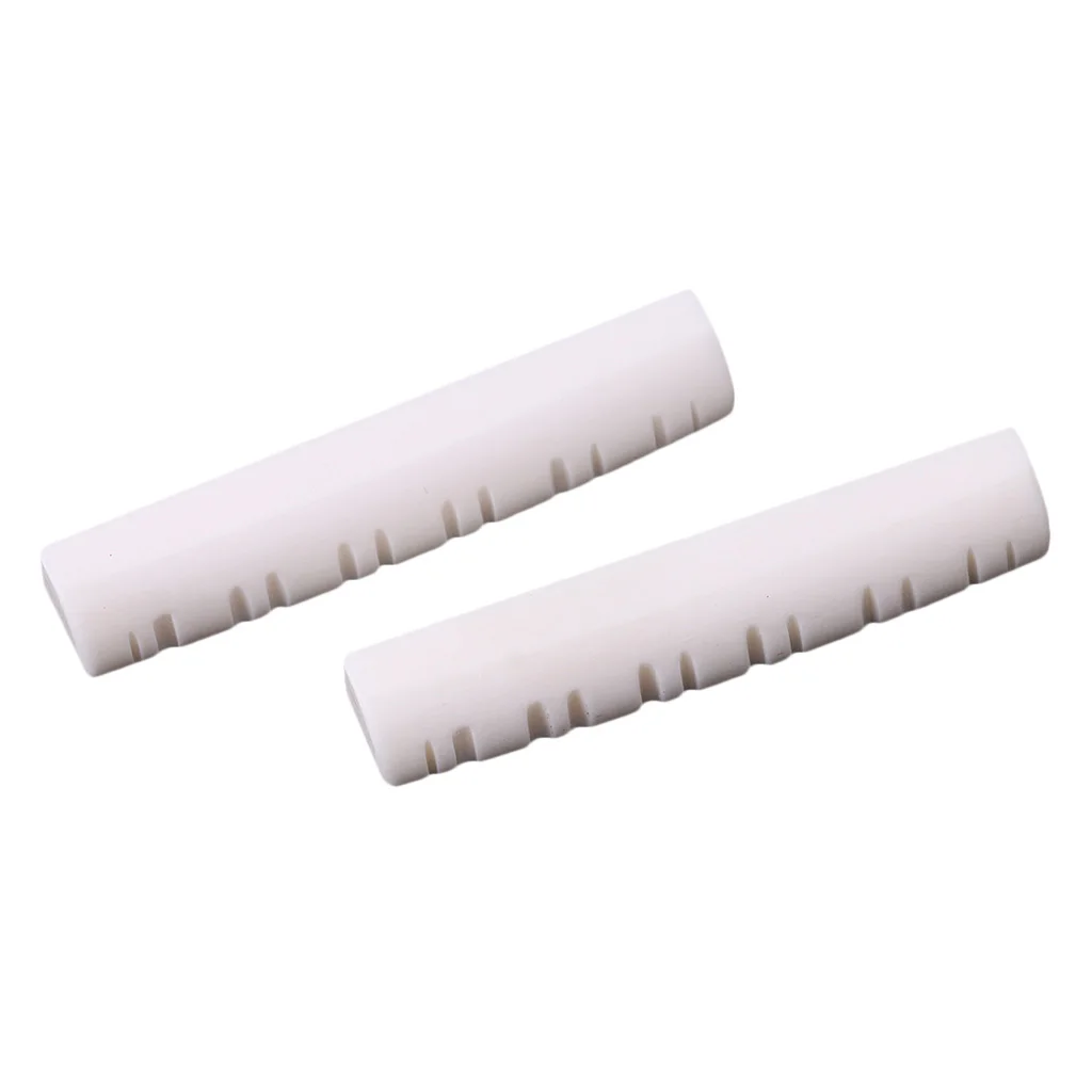 2 Pieces Slotted Saddle String Nut Bone for 12-String Guitar Accessory