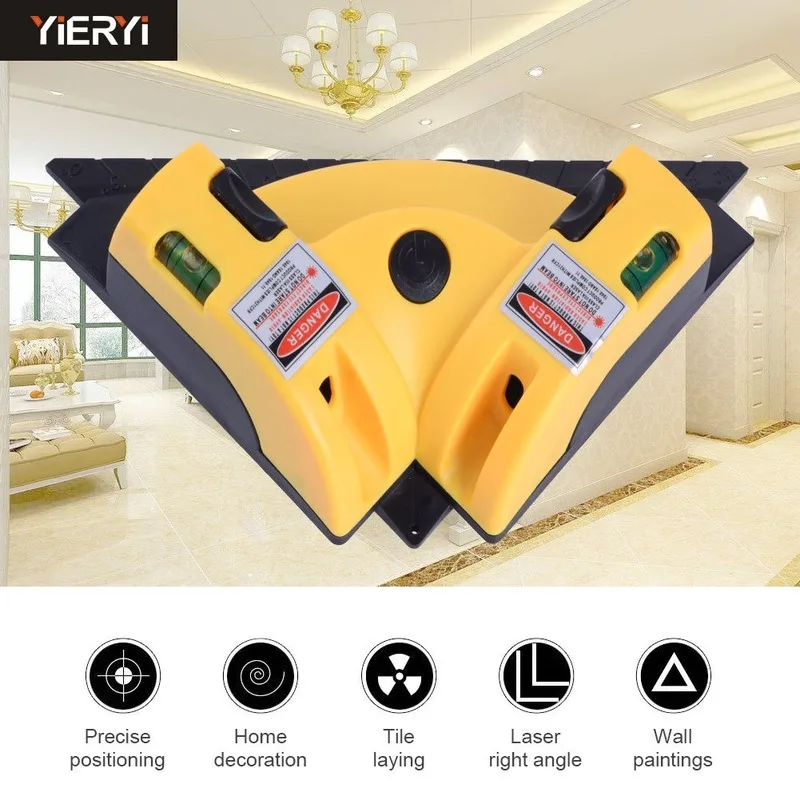 90-Degree L-square Laser Level Laser Instrument Line Marking Gauge Infrared Laser Ruler Handheld Laser Range Finder