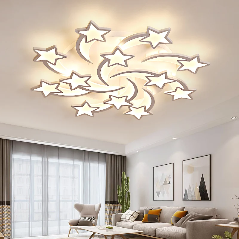 

LED Chandelier Modern Stars Ceiling chandeliers Lighting For Living Room Bedroom kitchen Children With Remote Control Lustre