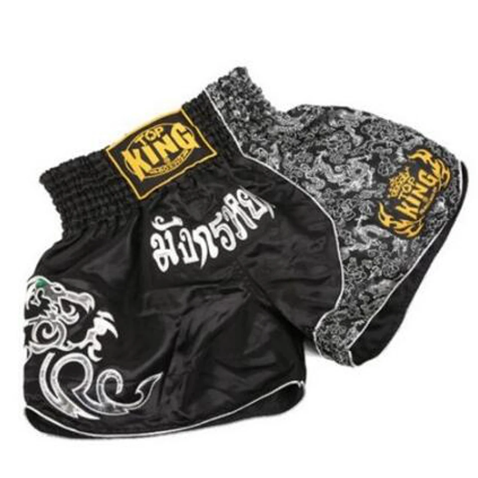 SUOTF Black MMA Fighting Fitness Training Muay Thai Boxing Sports Shorts Tiger Muay Thai mma shorts muay thai boxing clothing