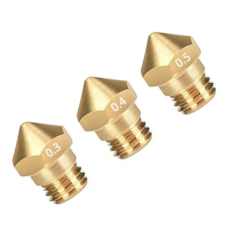 Mk10 Nozzle For 3D Printer M7 Thread Brass 0.2mm 0.3mm 0.4mm 0.5mm 0.6mm Extruder Print Head Nozzle For 1.75mm Mk10 Extruder