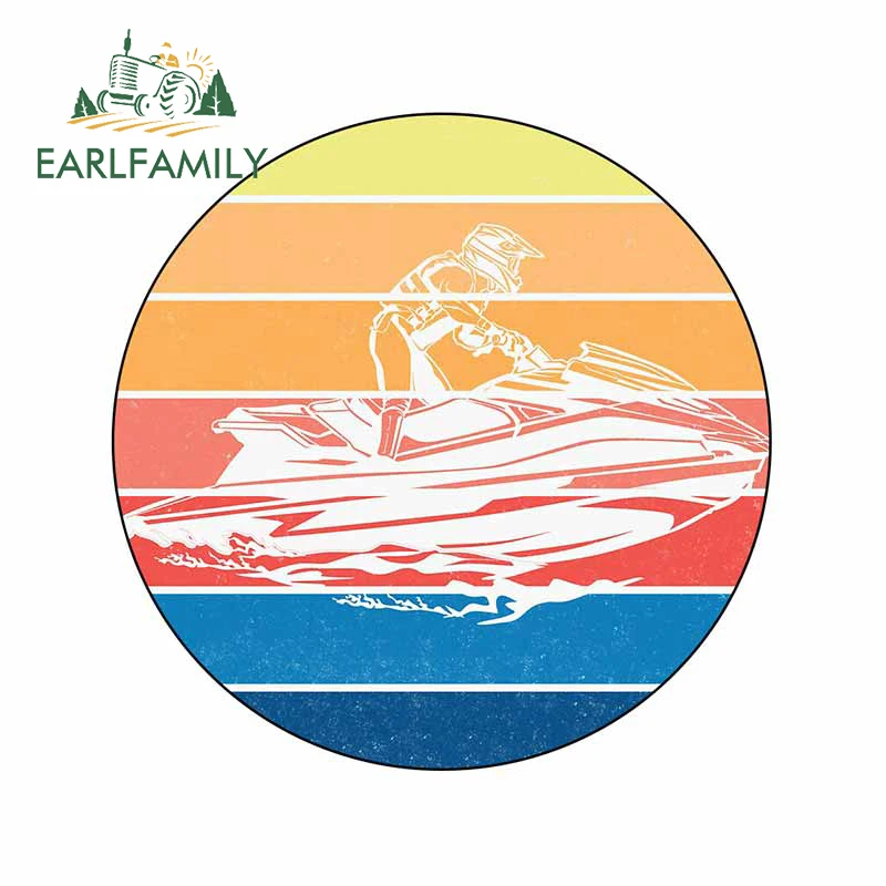 EARLFAMILY 13cm x 12.8cm for Airship Wave Decal Bumper Motorcycle Refrigerator Car Stickers Windshield Waterproof Vinyl Car Wrap